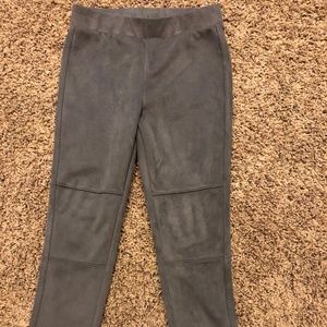 dark grey suede-like youth girls leggings